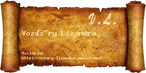 Vozáry Lizandra névjegykártya